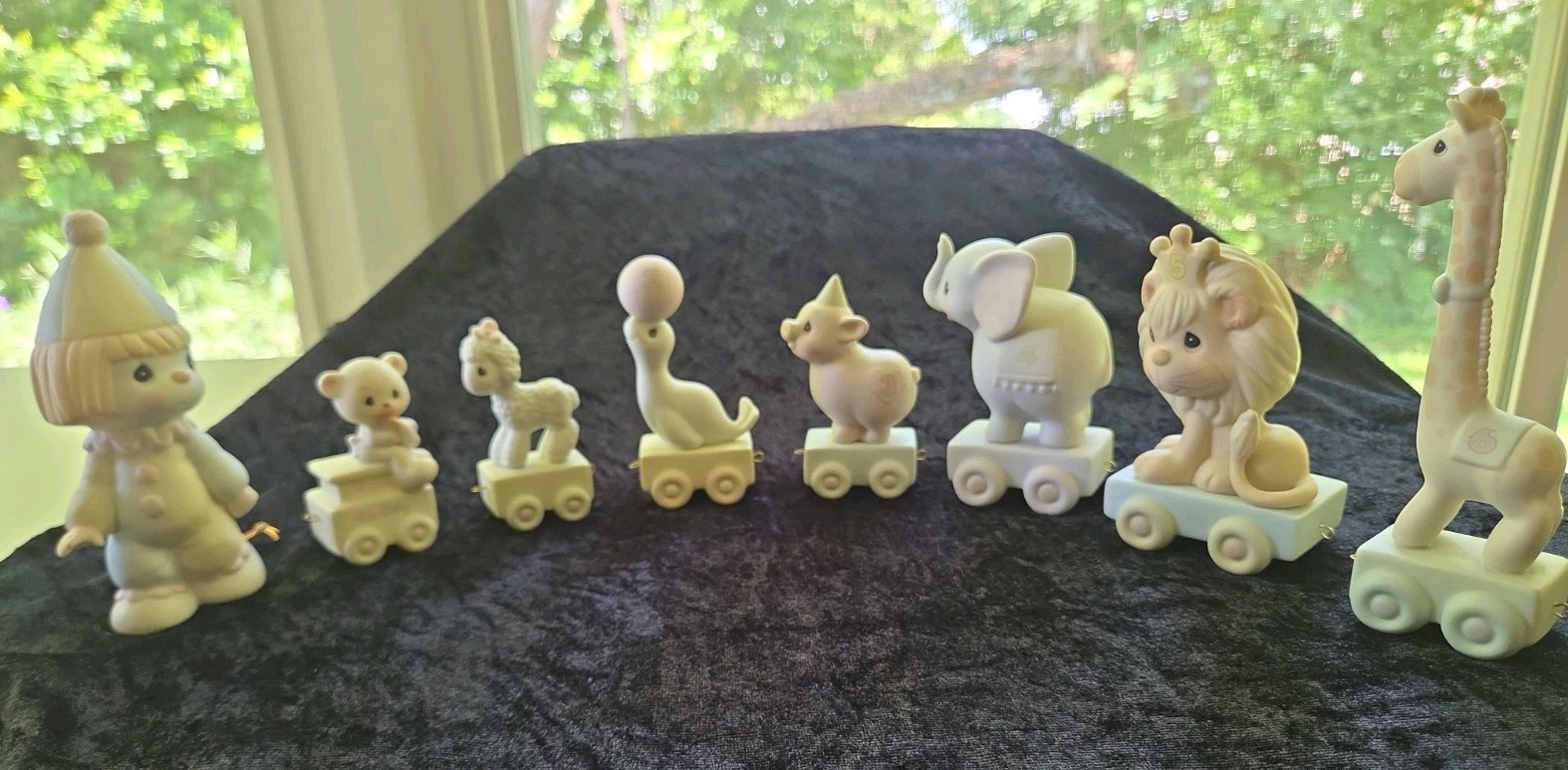 Precious Moments Birthday Train Circus Animals Ages Clown + Baby-6 Set (8) Pcs