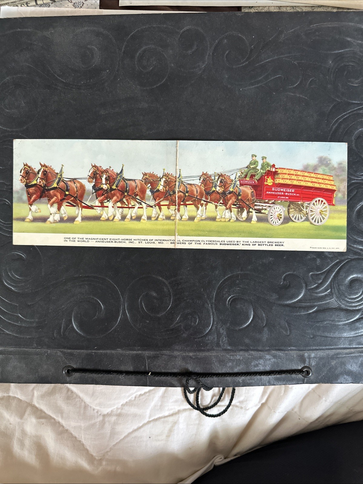 Vintage Postcard Folder Budweiser Clydesdales Anheuser Busch St Louis Missouri