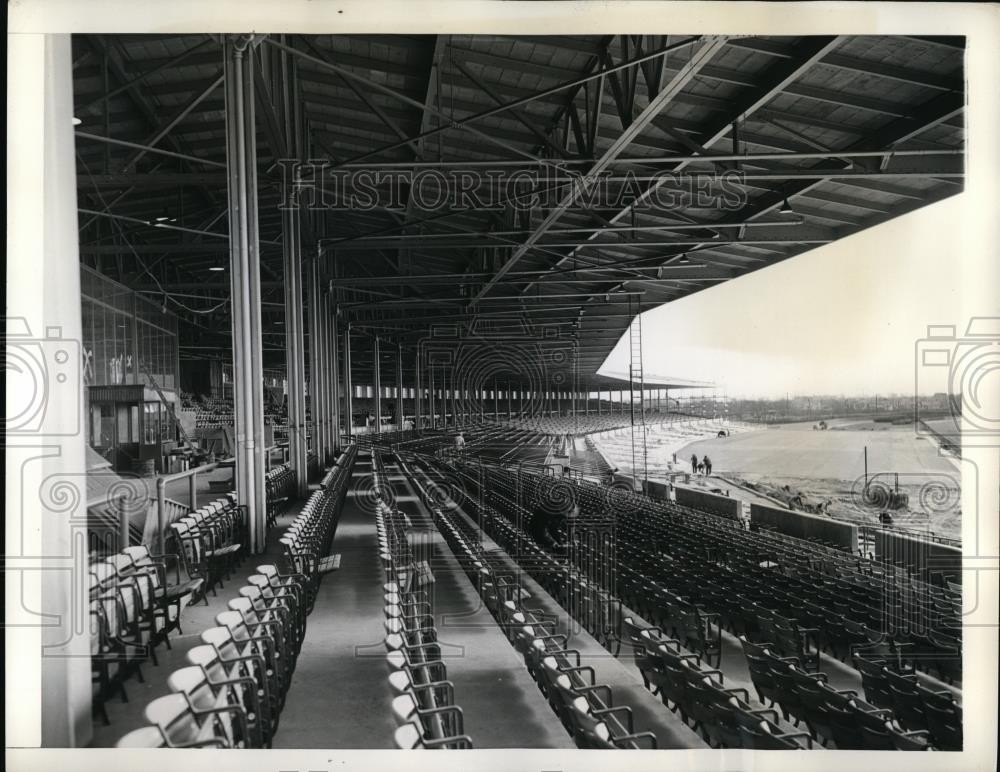 1941 Press Photo New Jamaica track grandstand seating at NY track – nes41053