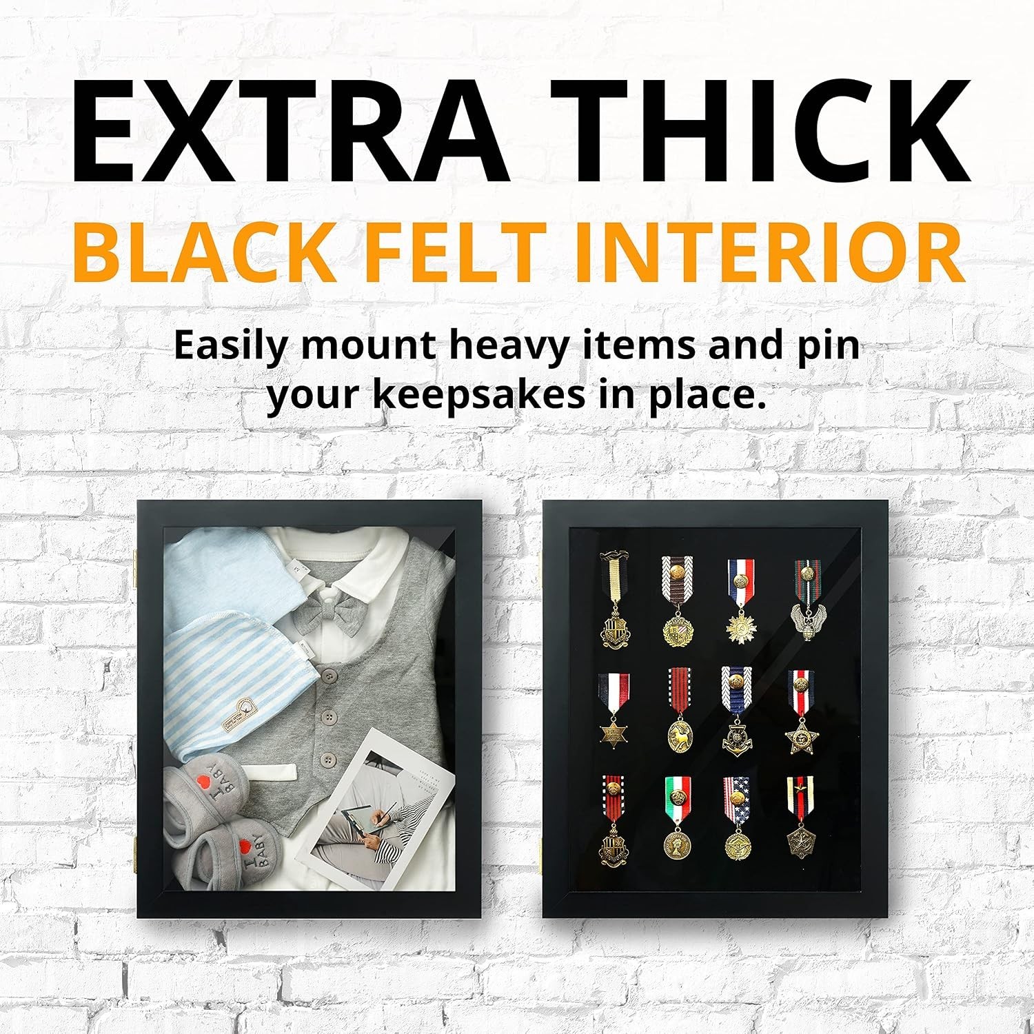 Large Hinged Shadow Box for Military Memorabilia, 14×17