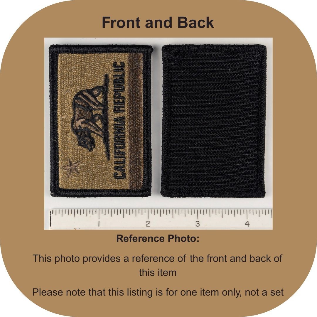 California State Flag Patch; Subdued Coyote Brown OCP; Hook Fastener Patch