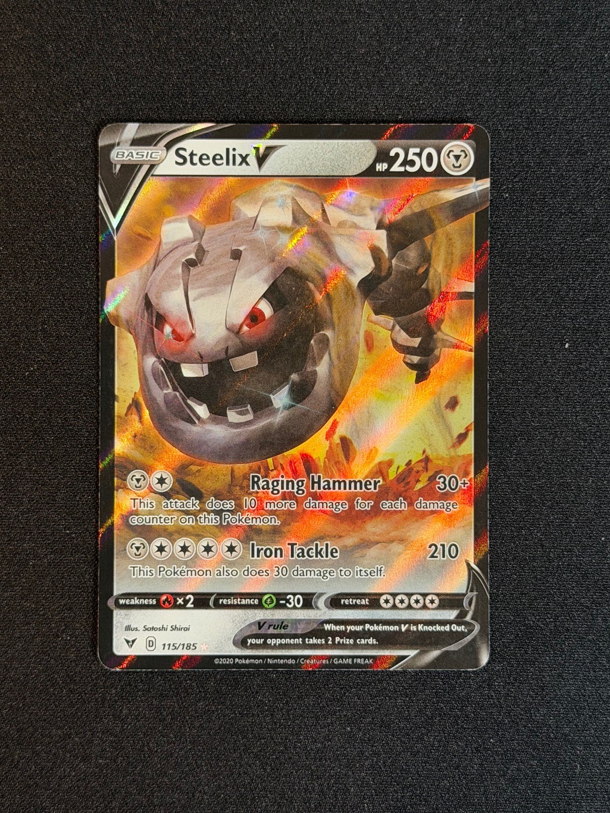 Steelix V 115/185 Holo V Rare Vivid Voltage Pokemon Holo Near Mint