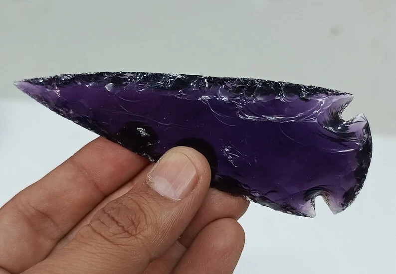 Amethyst Spearhead Large Arrowhead Crystal – Purple Healing Gemstone for Jewelry