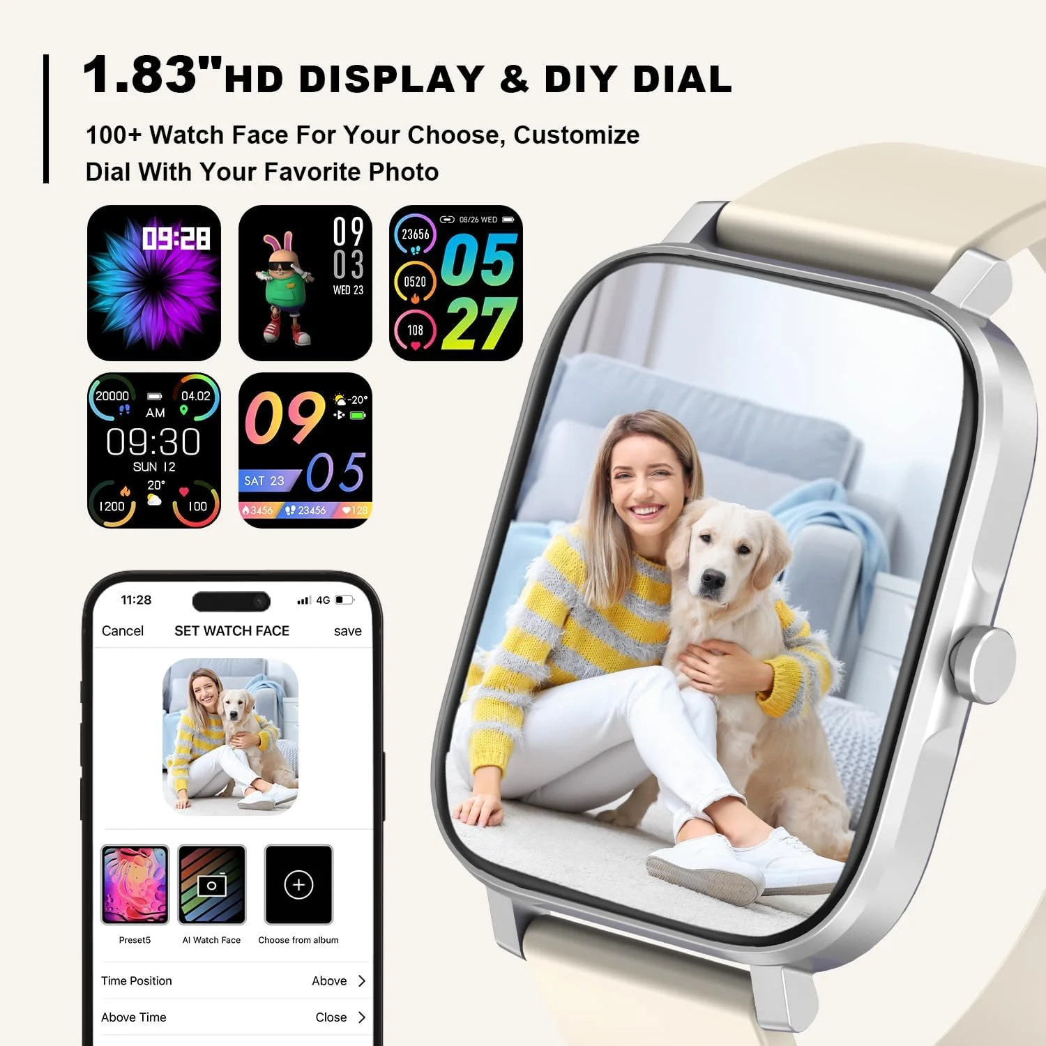 Women’s Smart Watch Bluetooth SmartWatch For Apple iPhone iOS and Android