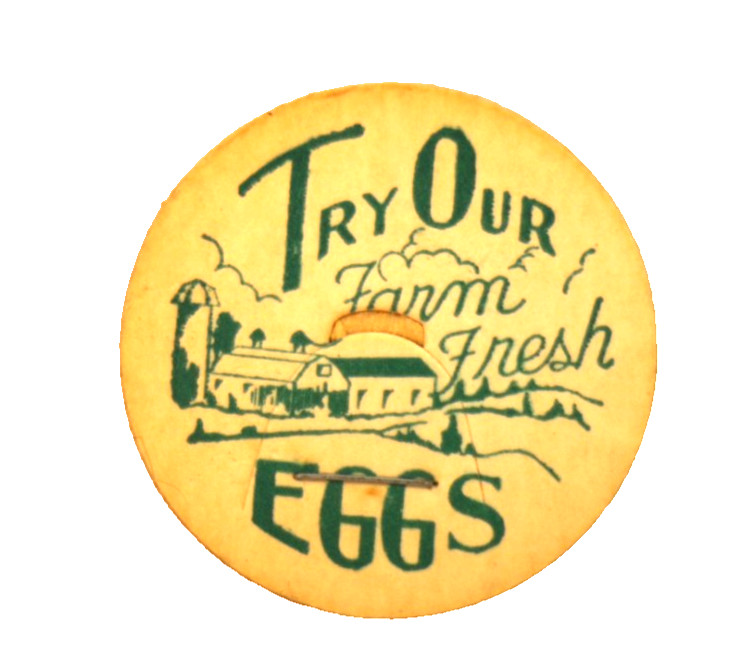 Vintage Generic “Try Our Farm Fresh Eggs” milk bottle CAP 1940s NOS