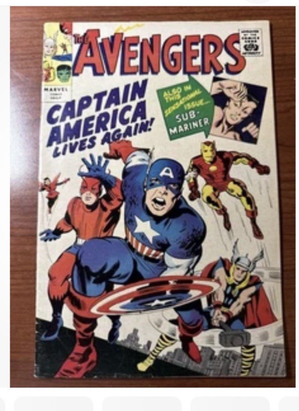 Avengers #4 Golden Record Reprint OW PAGES 1966 Sharp Color Very Good/Fine Nice!