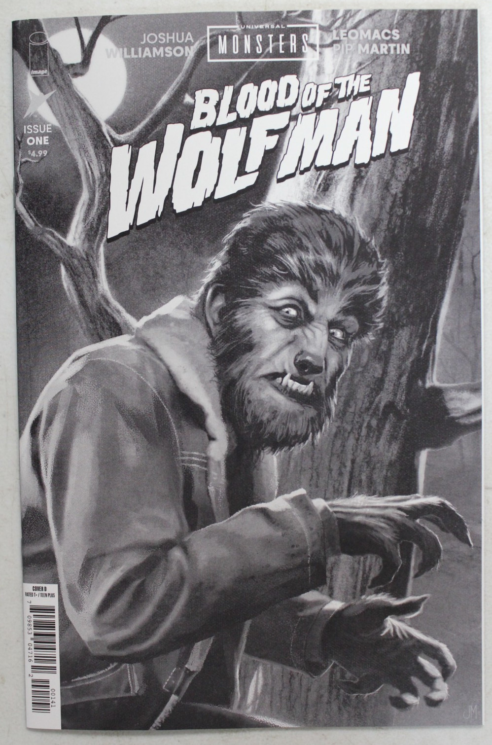 Universal Monsters Blood of the Wolf Man #1 1:25 Joshua Middleton B&W Variant D