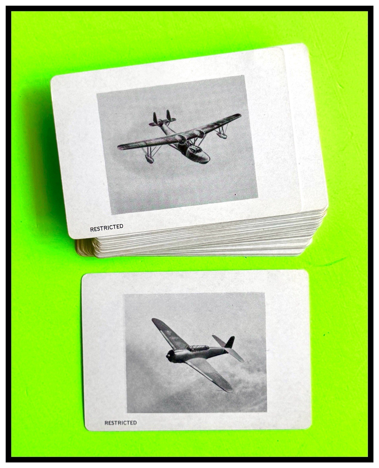 1944 JAPANESE AIRCRAFT & SHIPS “50” US NAVY RECOGNITION FLASH CARDS 1-OWNER