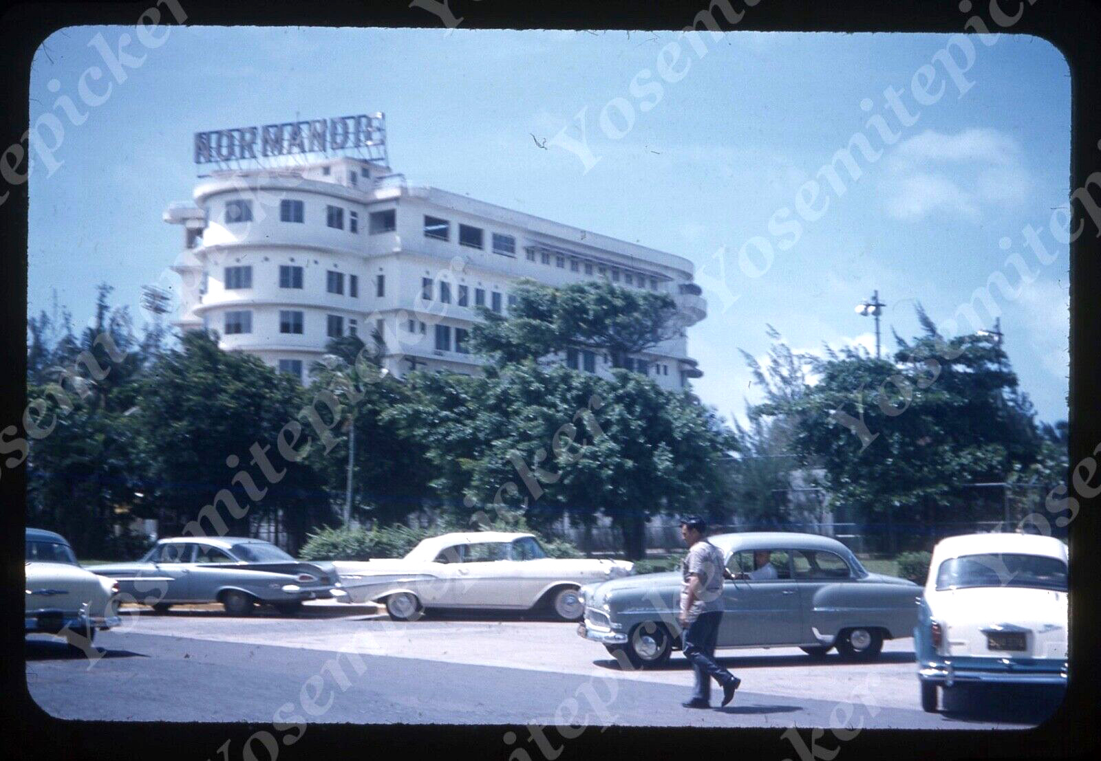 sl71 Original slide 1960’s Hotel Normandie San Juan cars 015a