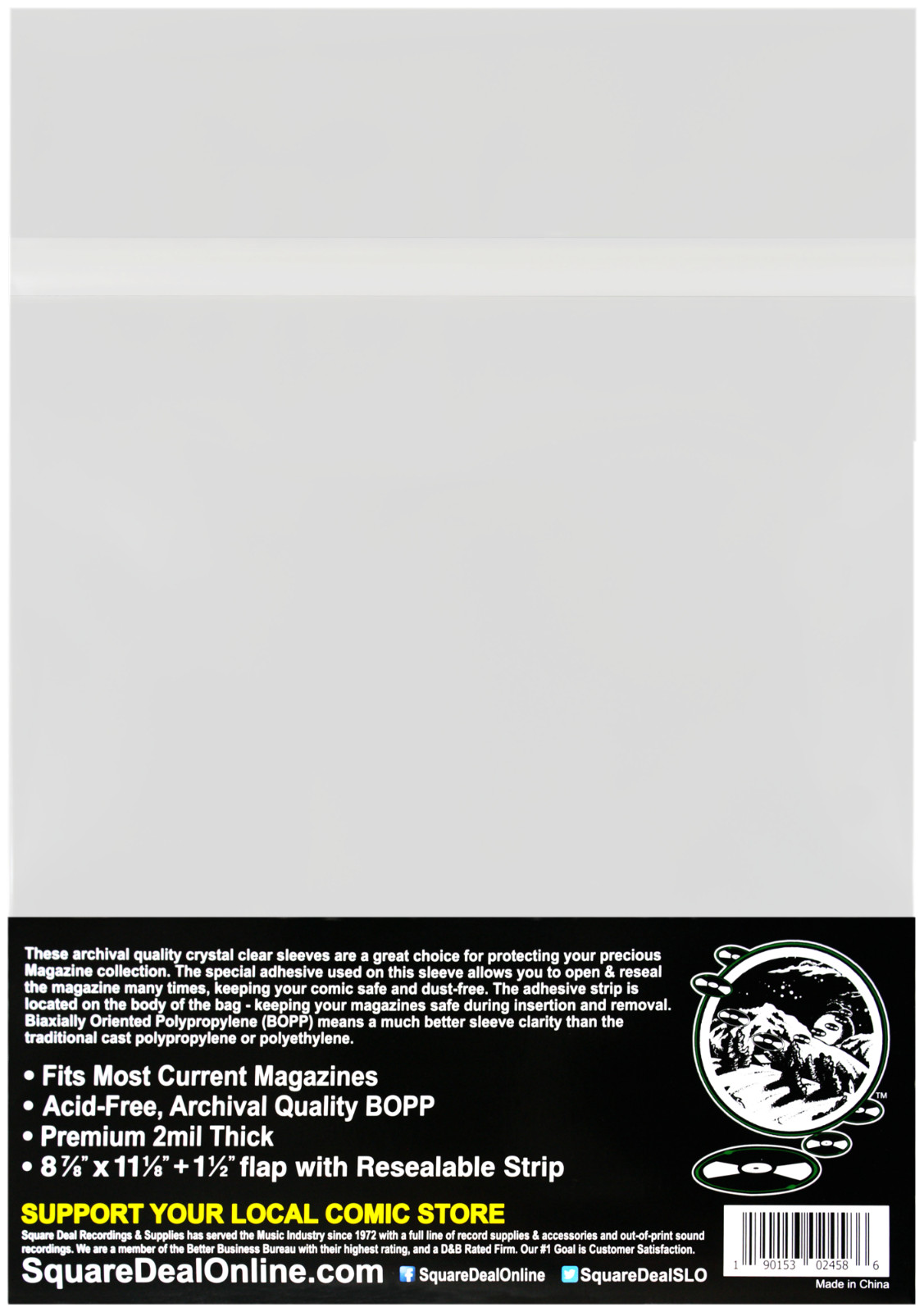 (100) Thick Magazine Sleeves – Resealable Premium 2mil Archival Quality Covers