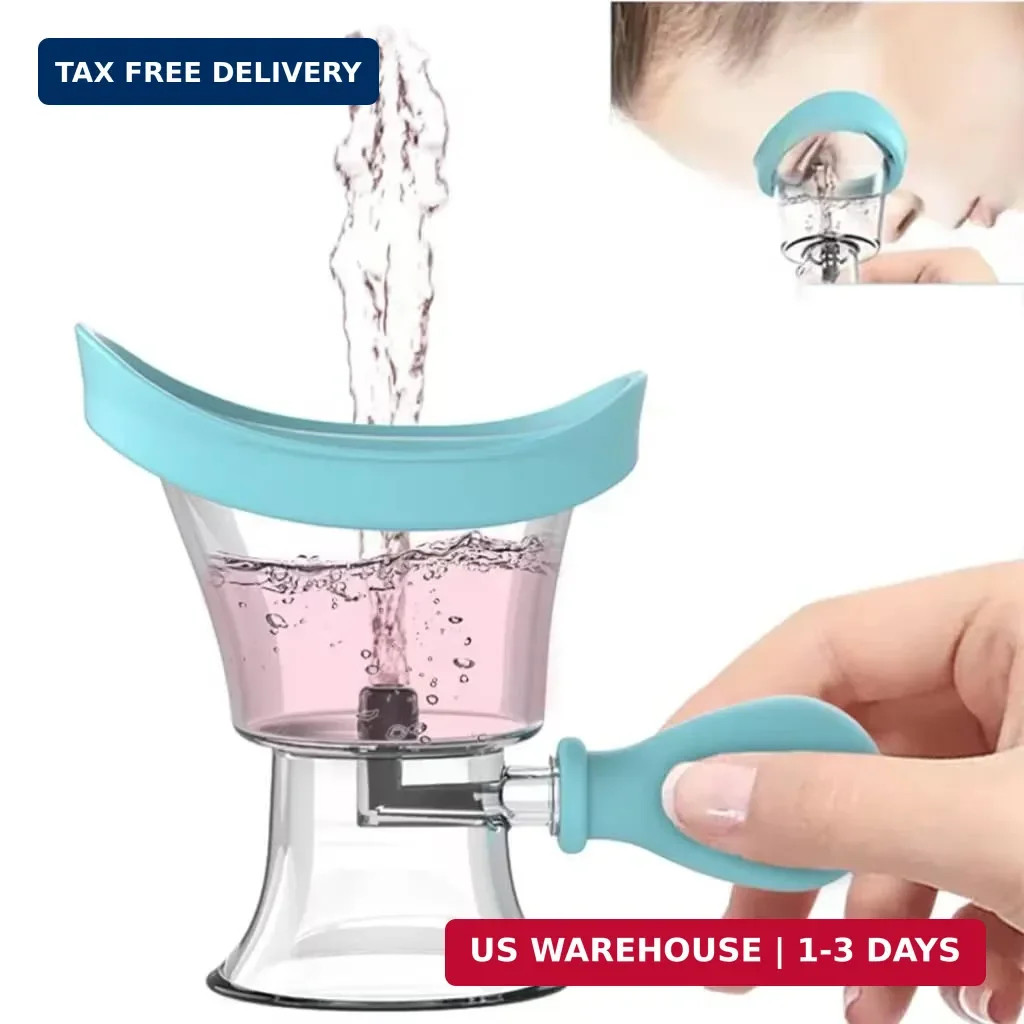 Eye Wash Cup,Eye Wash Cleaner Kit Silicon Manual Air Pressure Eye Cleaning Cup T