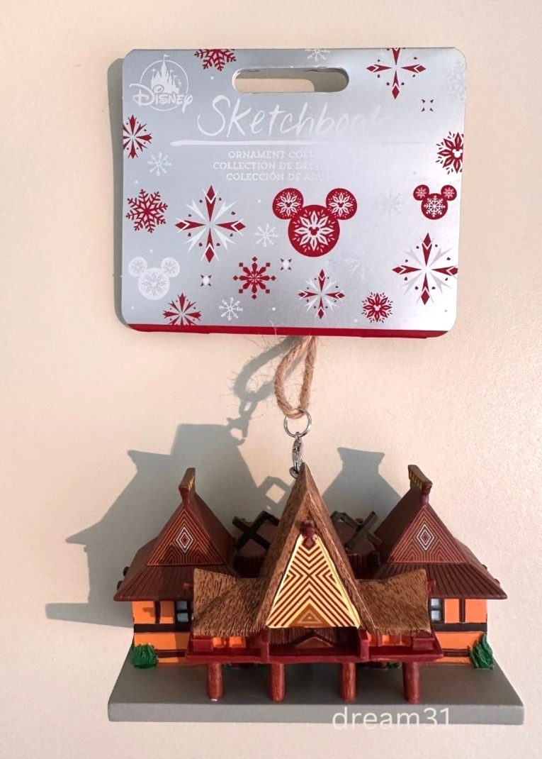 BNWT Disney Parks Polynesian Resort Mickey & Minnie Mouse Christmas Ornament