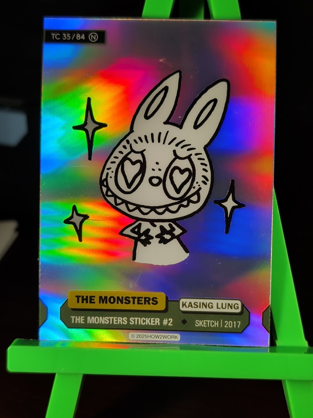 2025 How2Work THE MONSTERS Series 3 “STICKER #2” 35/84 N Labubu Refractor
