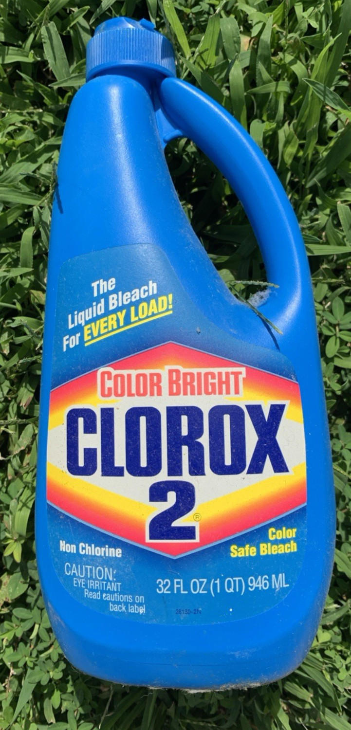 Vintage 1992 Clorox 2 Liquid All Fabric Bleach 32 Oz Plastic Bottle Empty Prop
