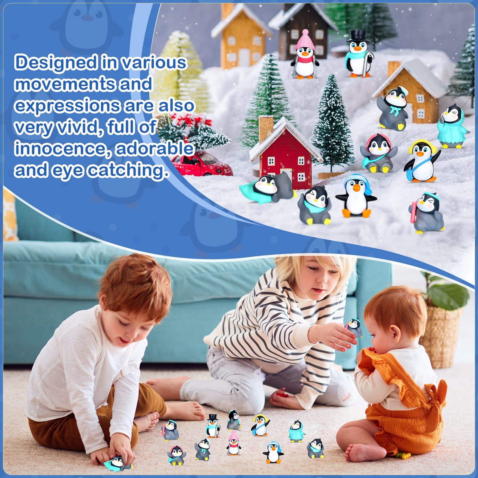 30 Pcs Mini Penguin Figurines Collection Playset Cute Penguin Characters Toys…