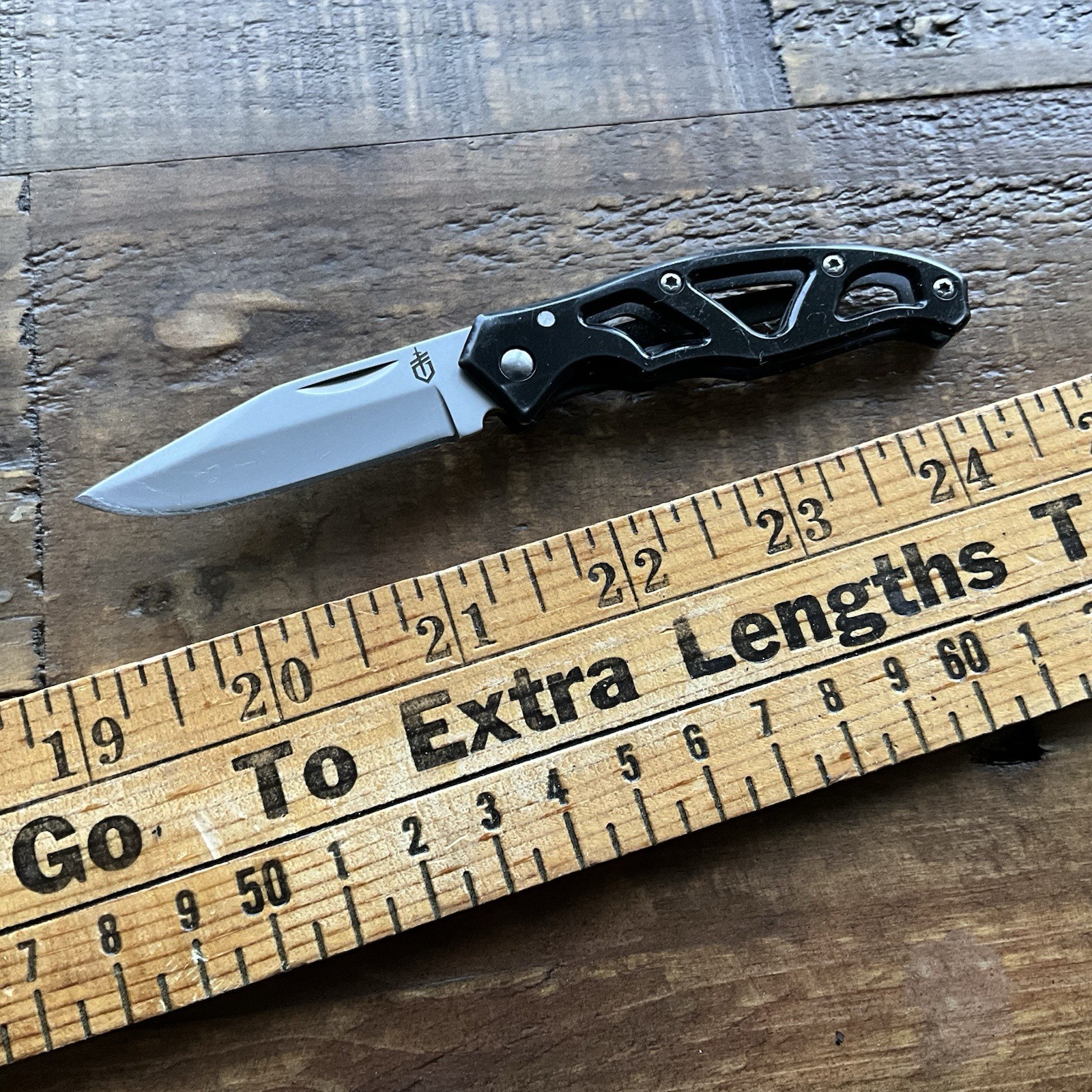 Gerber Mini Paraframe Black Handle Folding Pocket Knife Great Condition