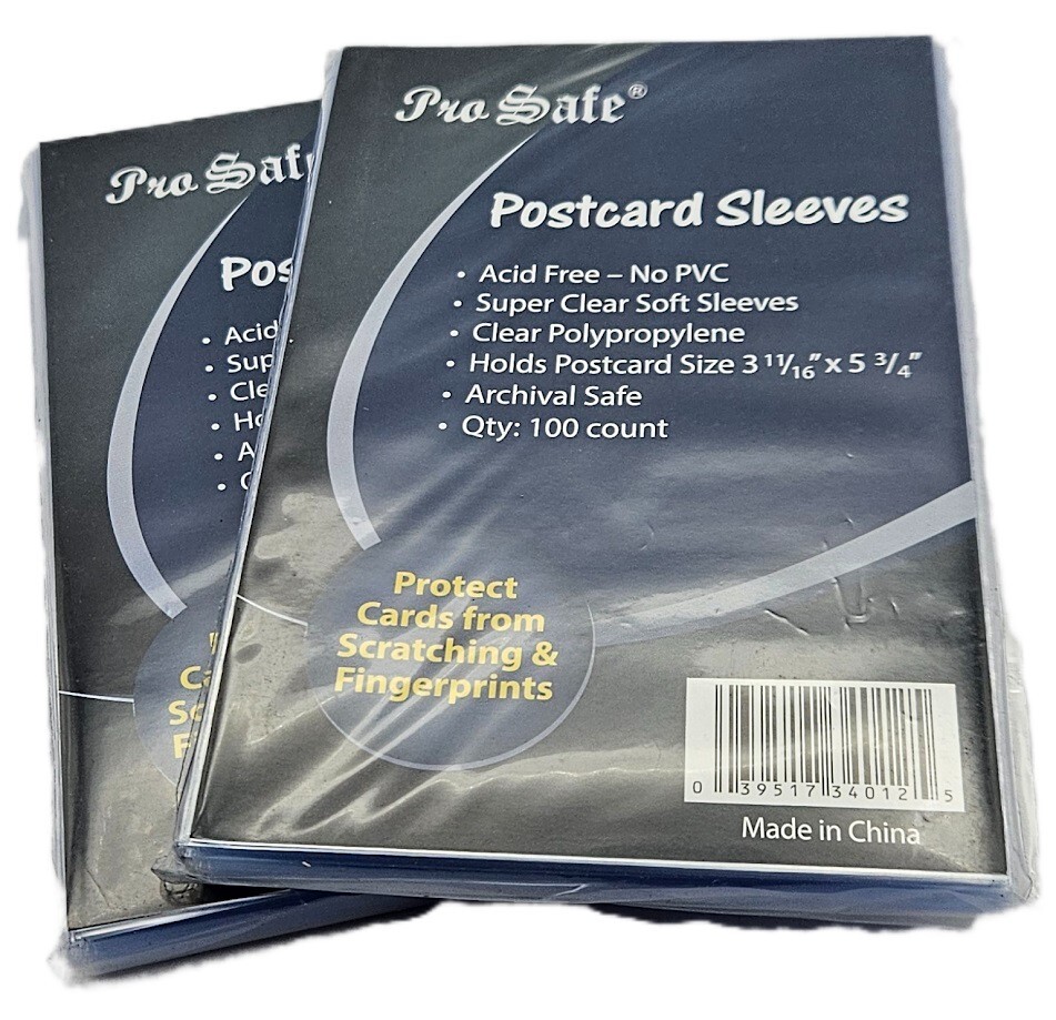 (200 Count) Pro-Safe Standard Size Postcard Sleeves 3-11/16″ x 5-3/4″ Acid Free