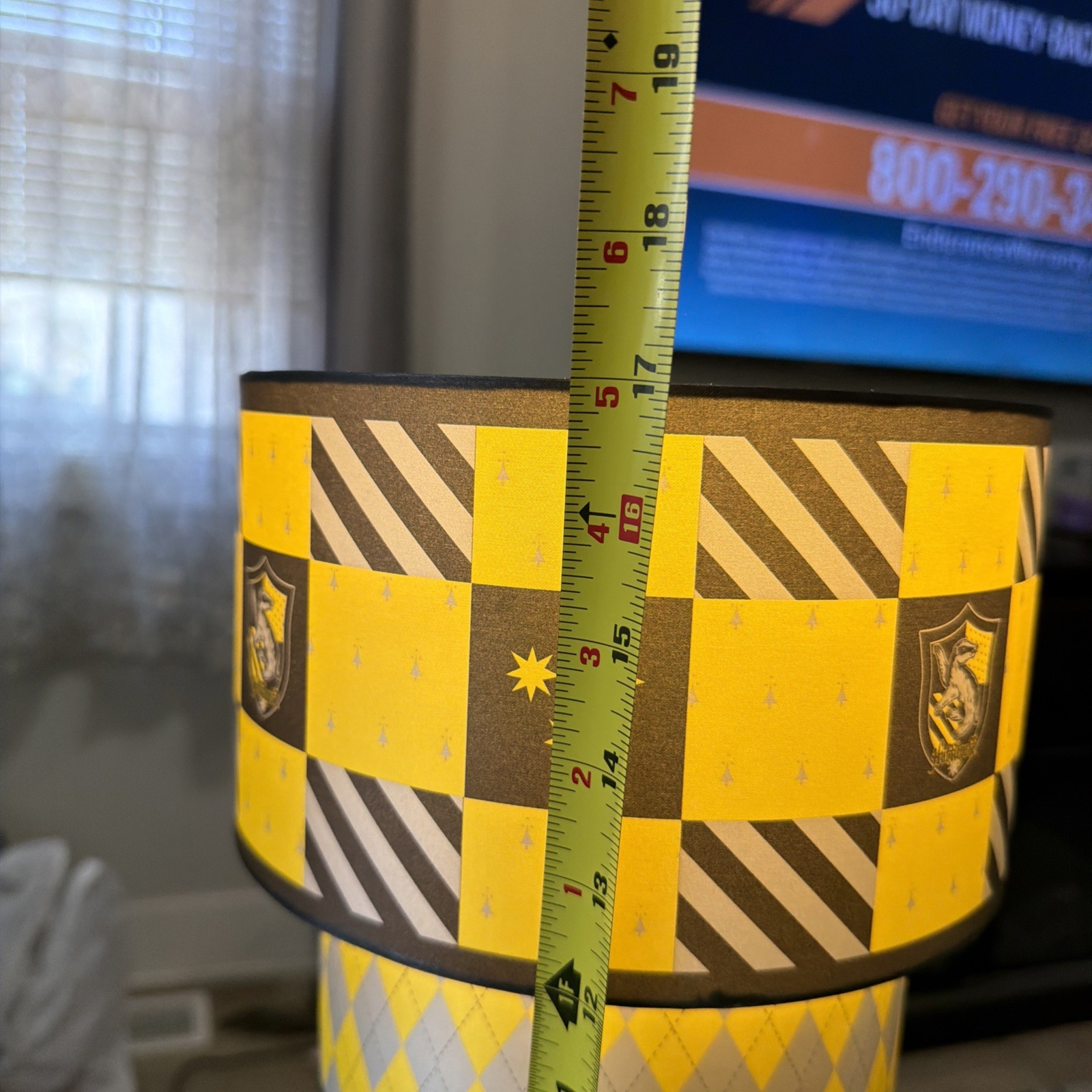 Harry Potter ~ “Hufflepuff” ~ House Tiered Lamp~16.9″ Slightly Used Condition !