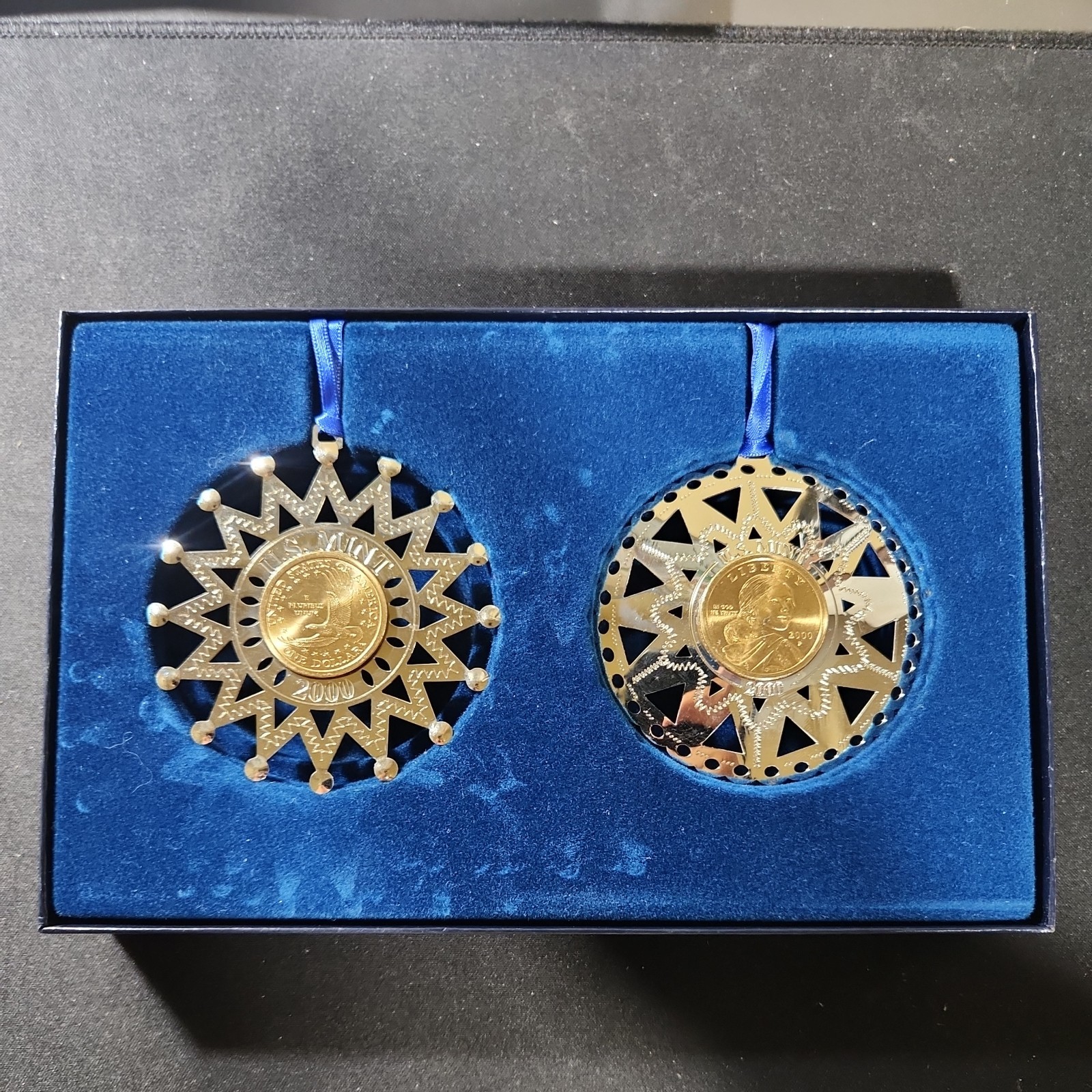 united states mint limited edition two ornament set 2000