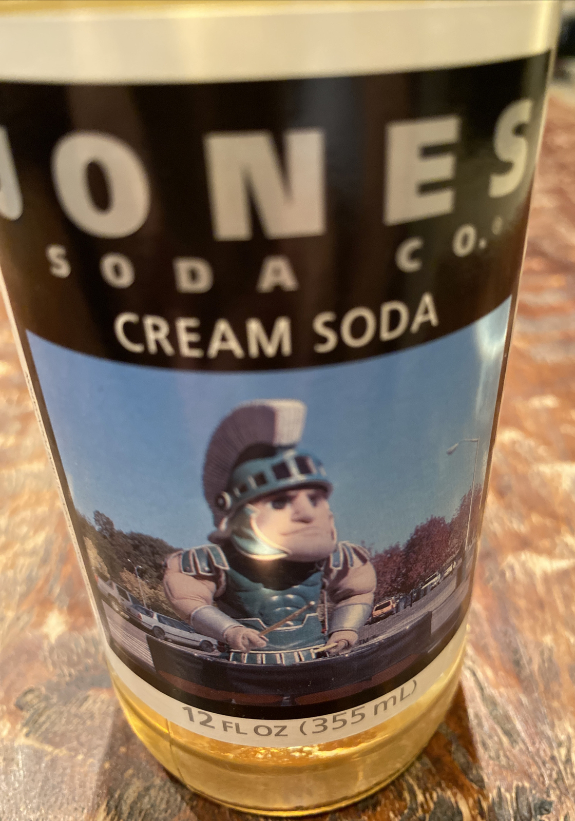Collectible 2004 Jones Cream Soda Bottle Featuring Sparty MIchigan State Univ