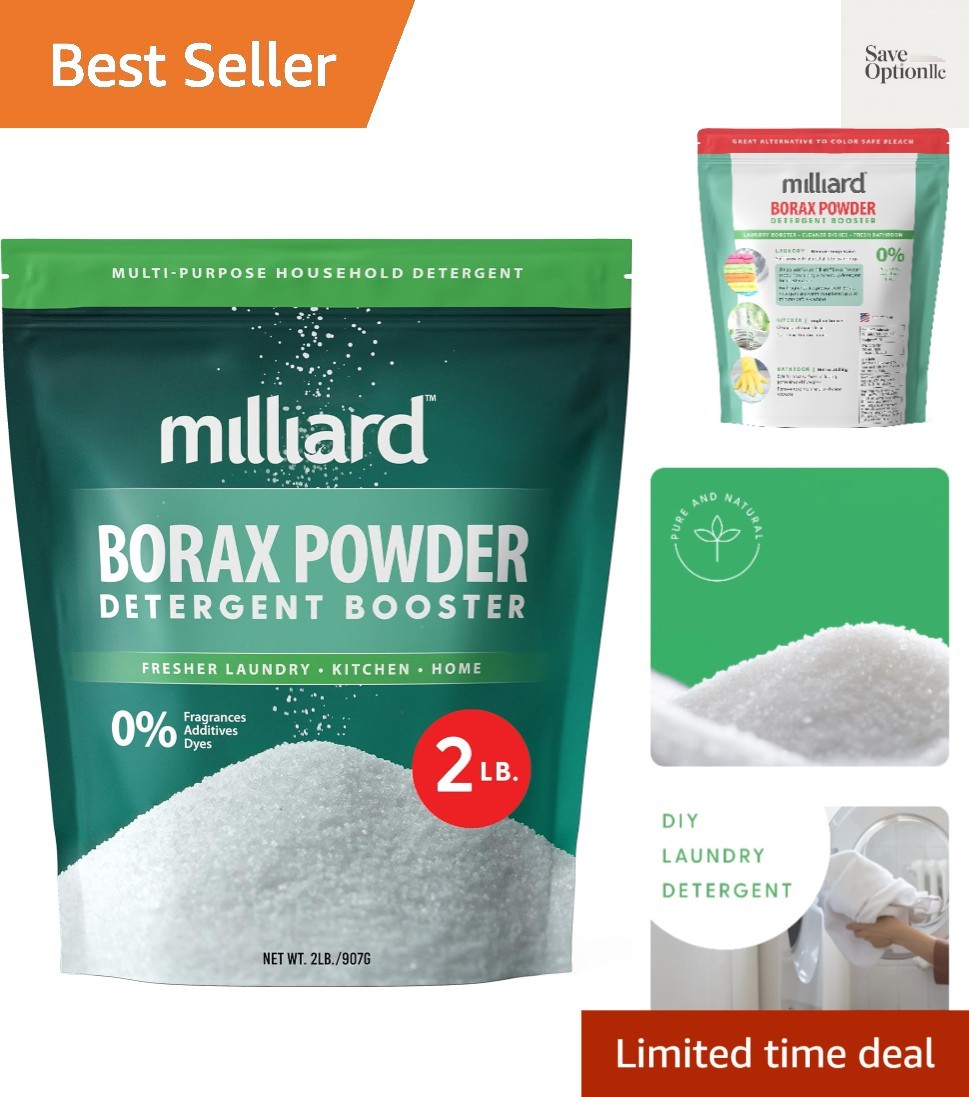 Borax Powder – Pure Multipurpose Cleaning Agent, Laundry Detergent Booster 2 lb