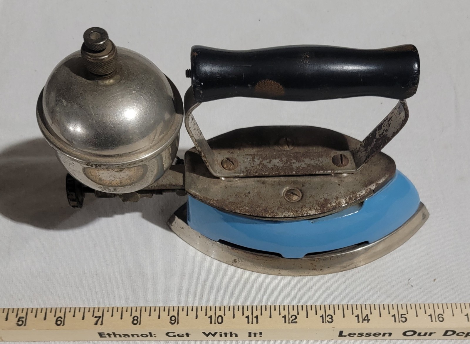 Vintage Coleman Instant – Lite Blue Enamel 1930s Gas Steam Iron