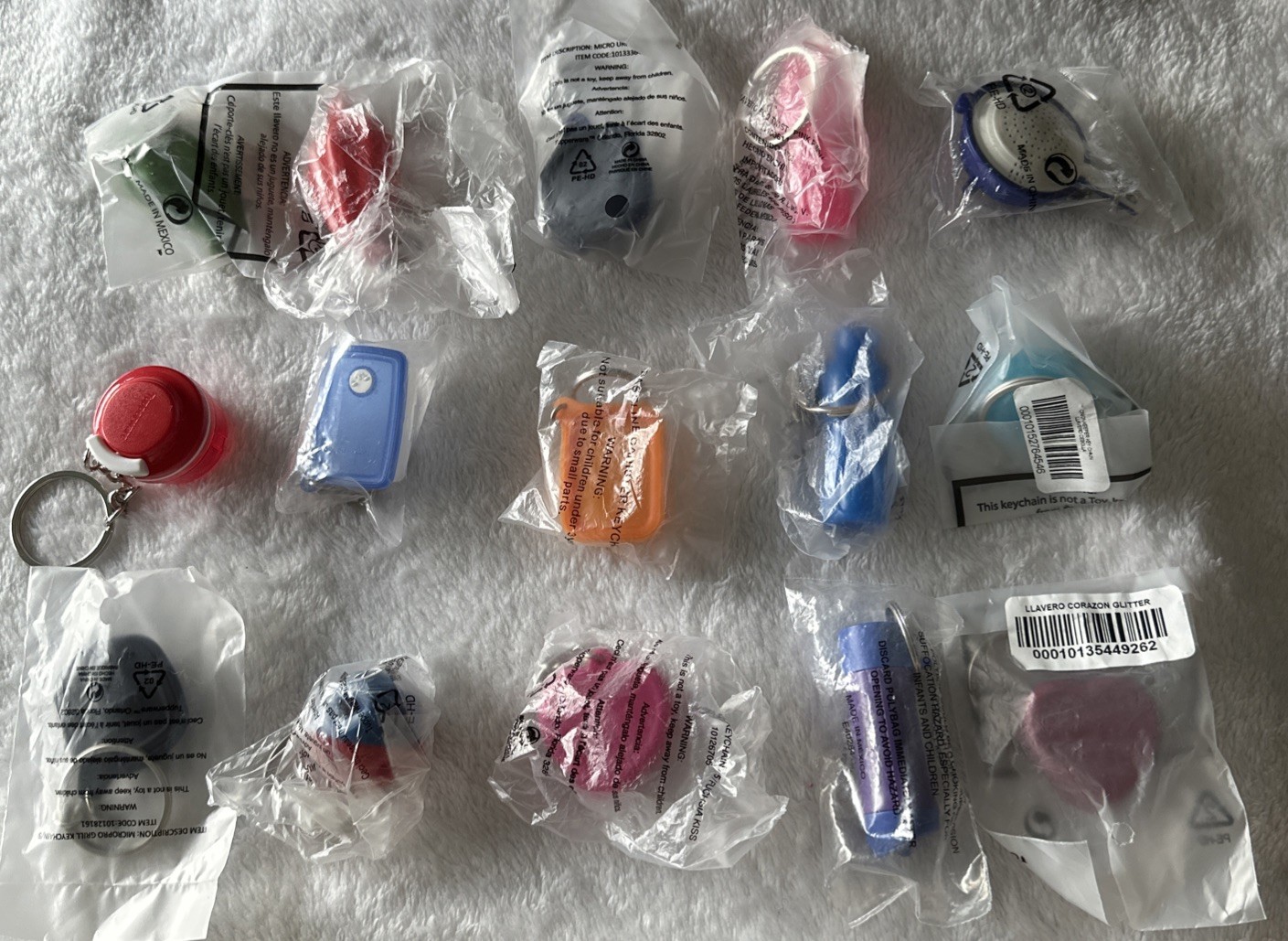 Tupperware Keychains Lot of 15 w HTF No Doubles All New