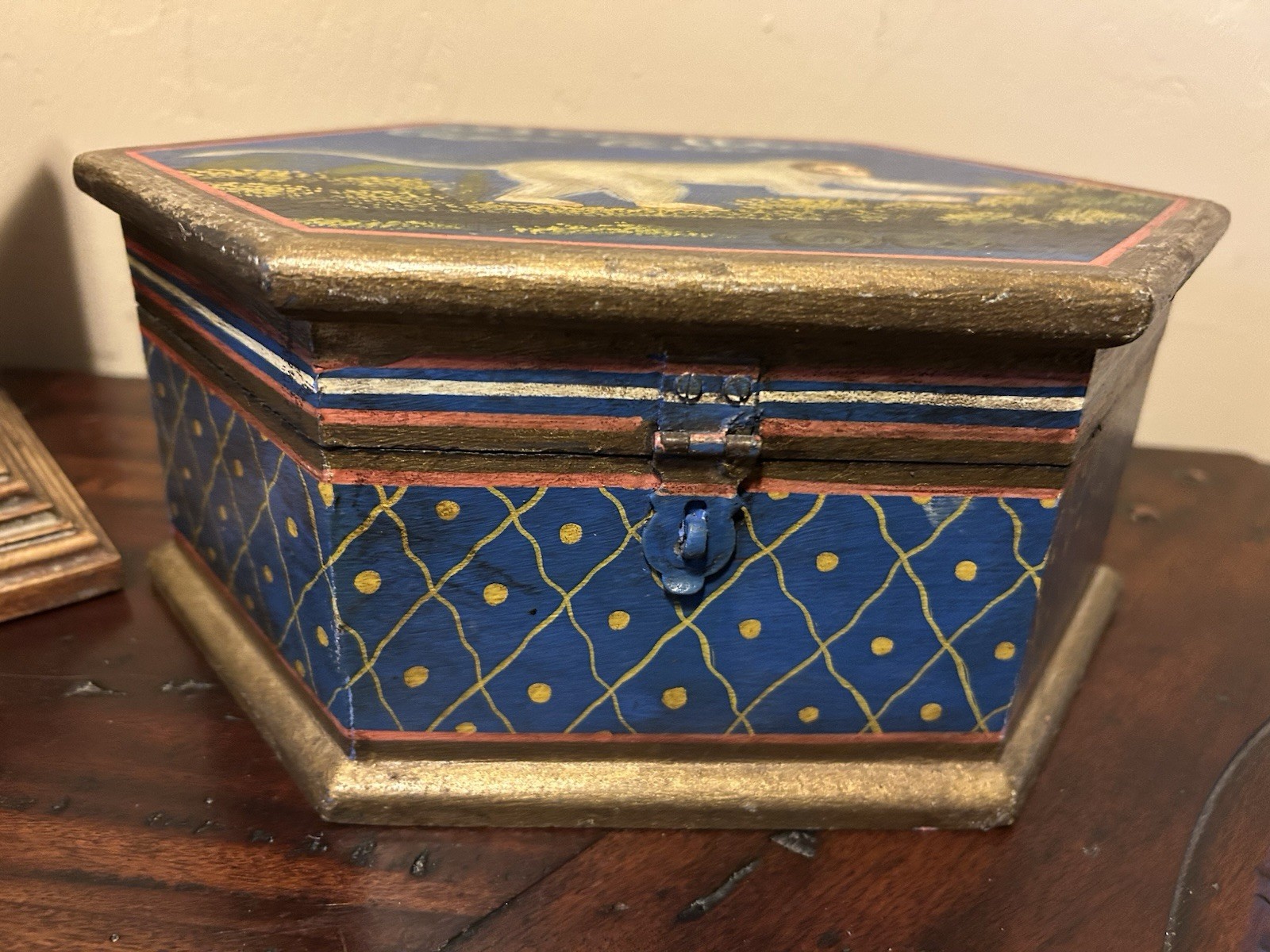Hand Painted “Monkey Business” Folk Art Box~Hinged~11 X 7″ & 4.5″ tall
