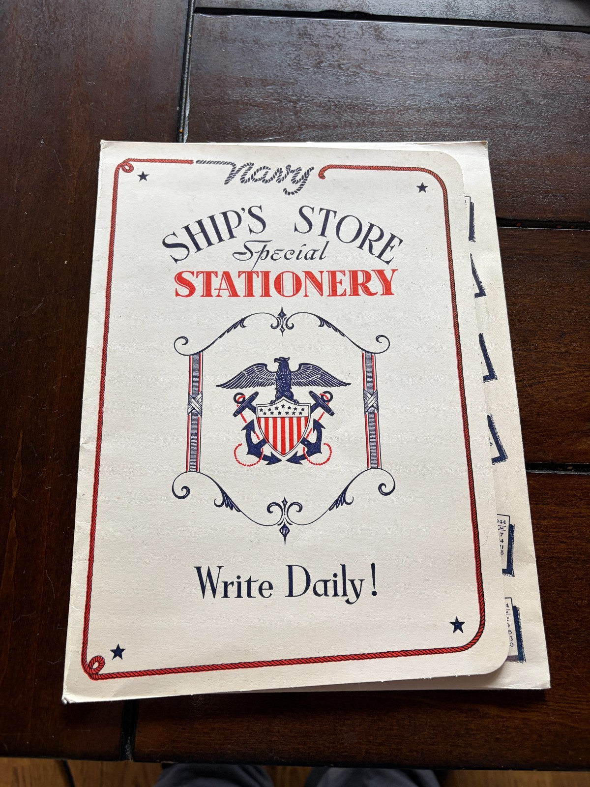 WW2 1944 US NAVY SHIPS STORE SPECIAL STATIONERY SET 24 UNUSED LETTER/ENVELOPES