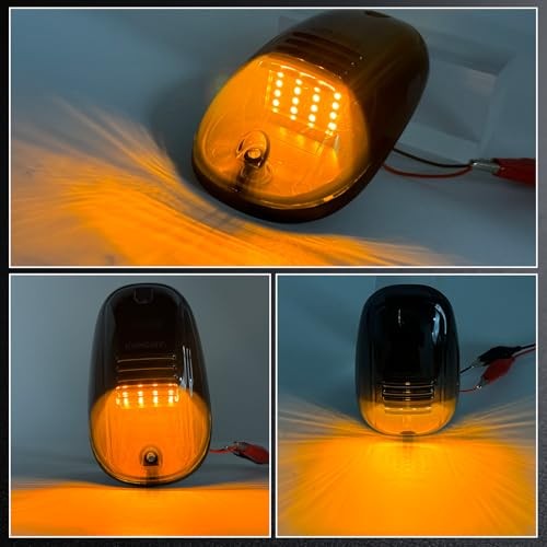 5PCS Cab Lights for Trucks 16 LED Smoke No Drill Roof LED Running Top Amber