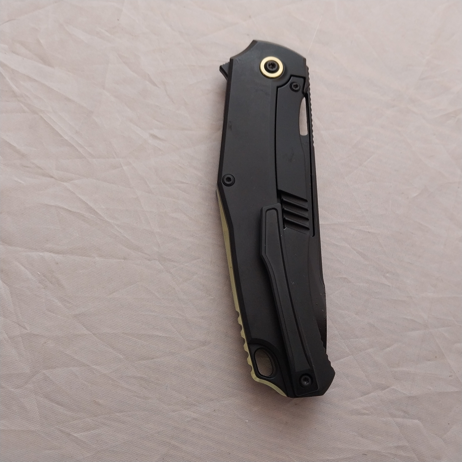 Vanguard Atomic Framelock Samurai Black Titanium Folding M390 Pocket Knife G05
