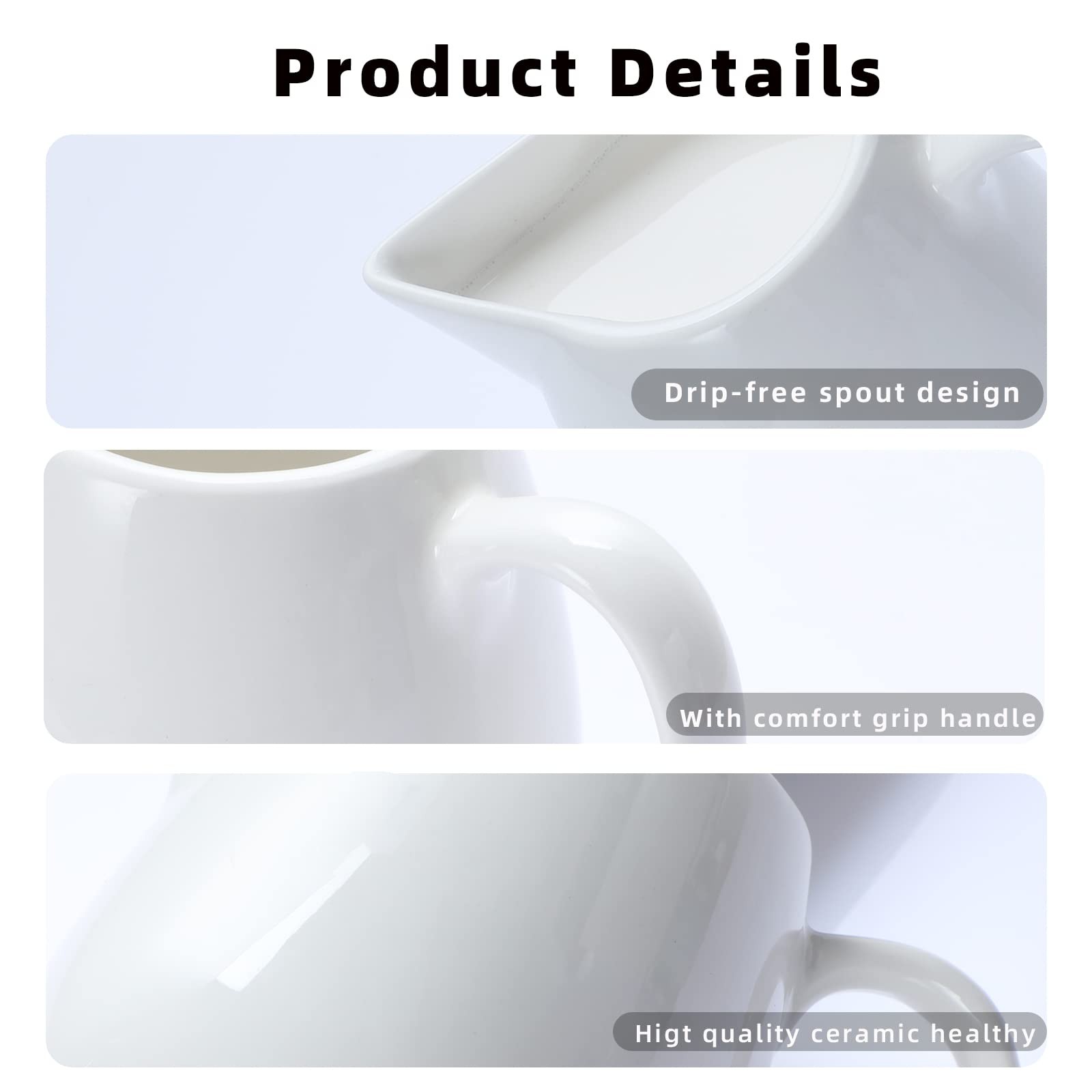Ceramics Creamer Pitcher 11 oz Cream White