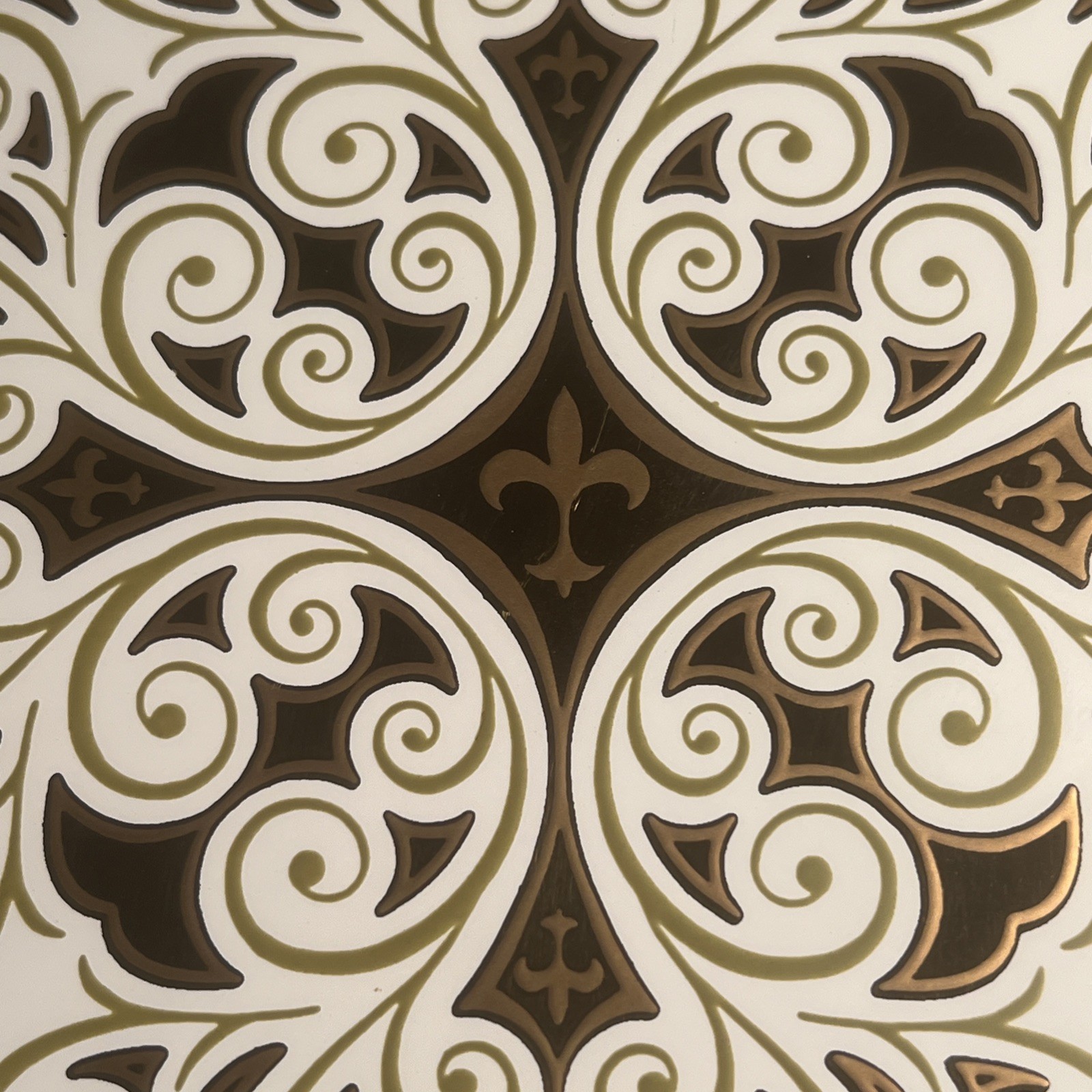 Georges Briard Tile FLEUR DE LIS Metal Enamel Trivet New Orleans MCM Vintage 6×6