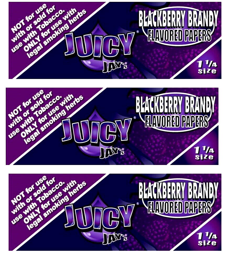 3x Juicy Jay’s Blackberry Brandy 1 1/4 Rolling Papers Free USA Shipping!