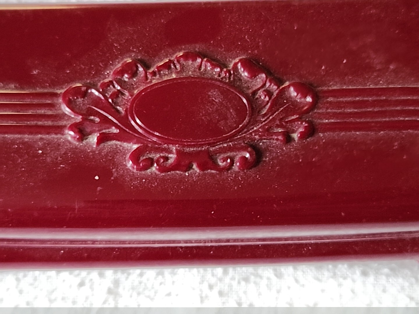 Antique Vtg ART DECO Watch Necklace JEWELRY BOX Arden Maroon BAKELITE PLASTIC