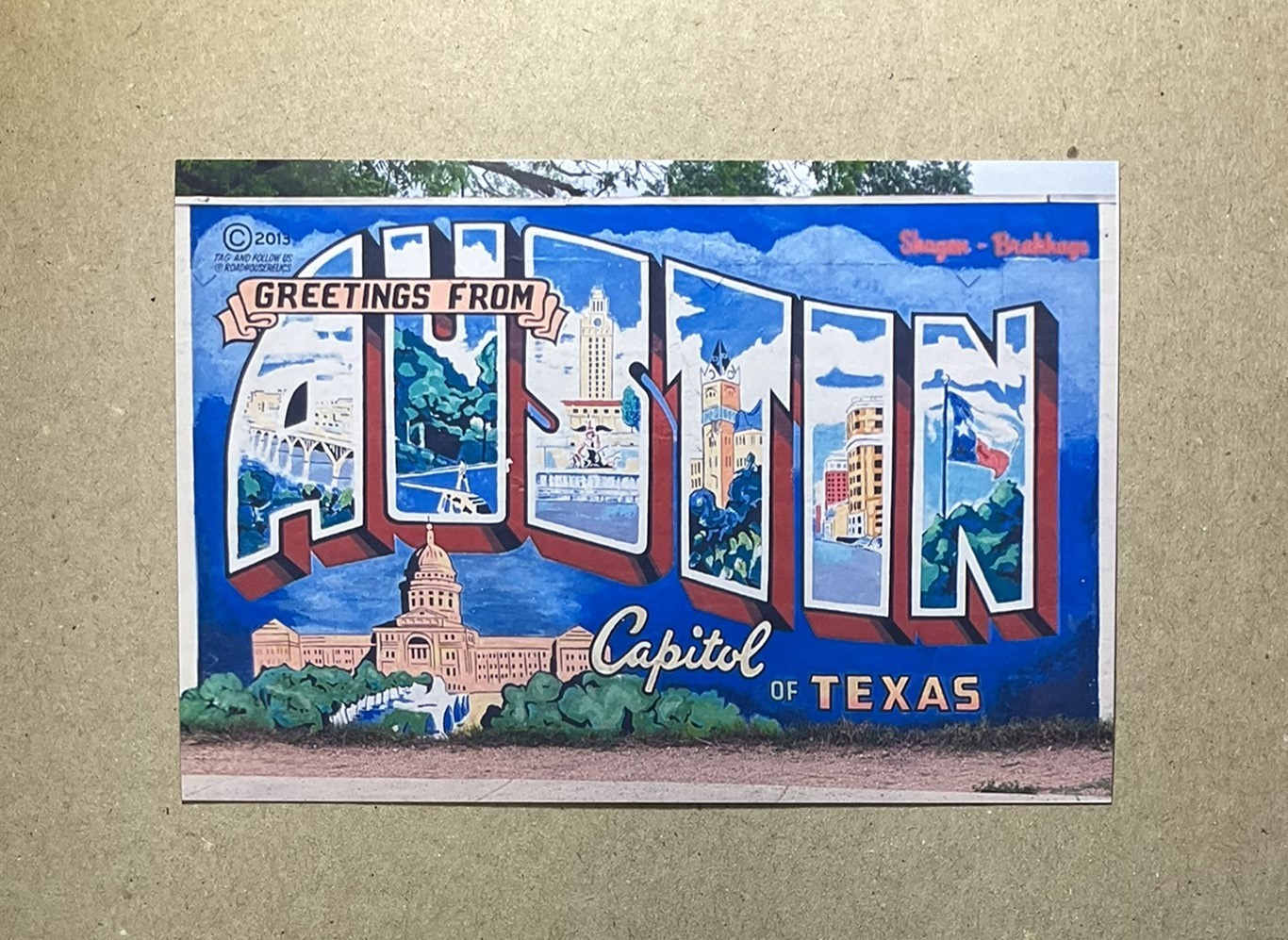 New postcard 4×6 Greetings from Austin Mural Texas