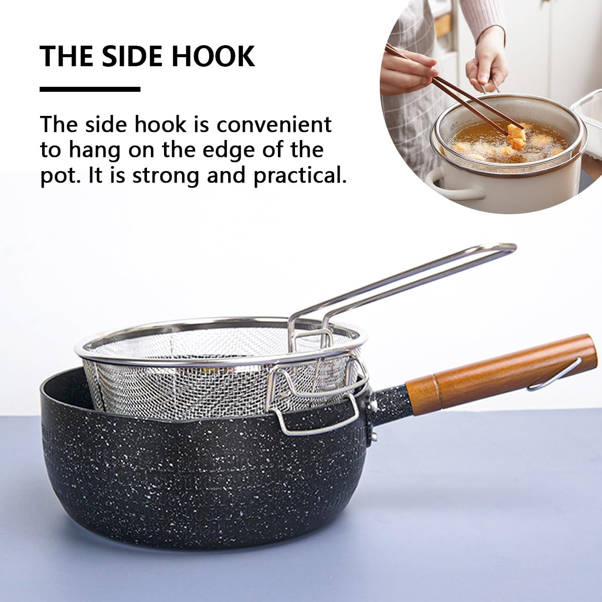 Multifunctional Foldable Stainless Steel Round Wire Mesh Deep Fry Basket