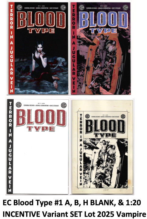 EC Blood Type #1 A, B, H BLANK, & 1:20 INCENTIVE Variant SET Lot 2025 Vampire