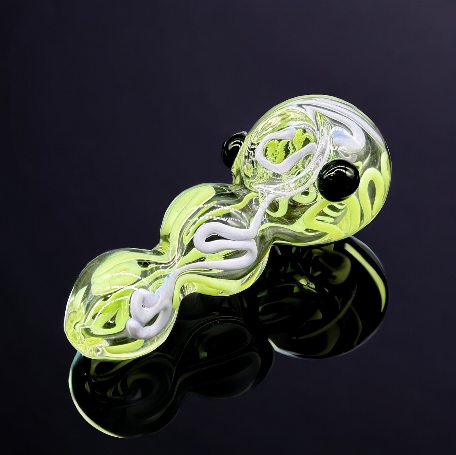 4» Purple & Green Spiral Glass Pipe Tobacco Smoking Pipes
