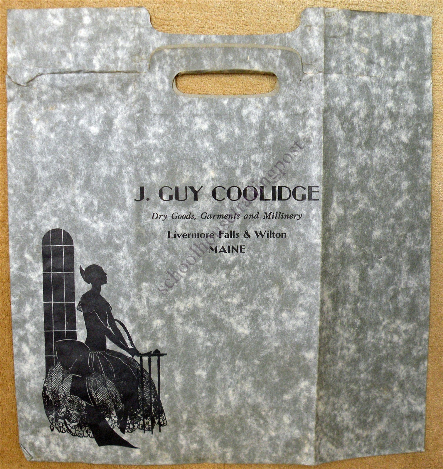 Livermore Falls & Wilton Maine Vintage Advertising Bag J Guy Coolidge Dry Goods