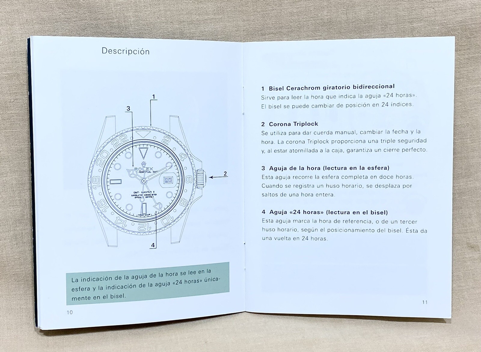 ROLEX GMT-Master II Booklet 2011 Manual Spanish 116713 116718 116710 Gold Steel/