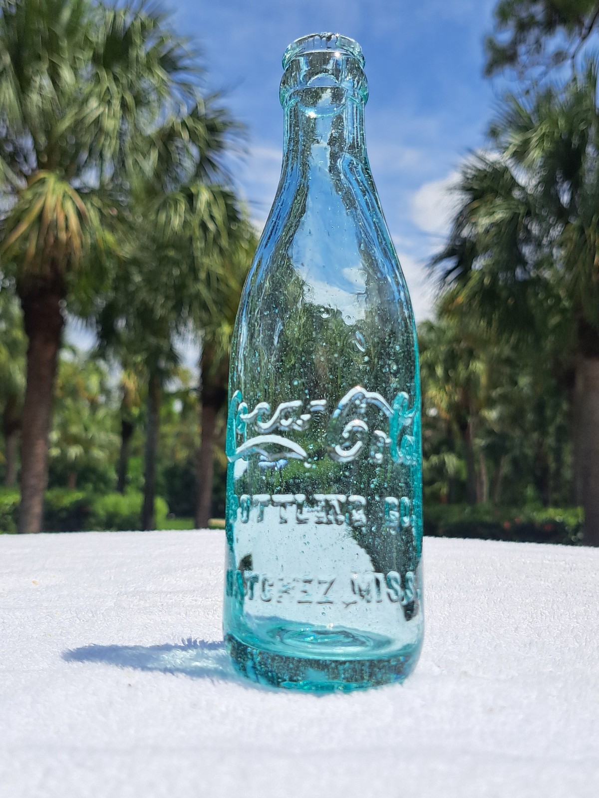 HEAVY BASE STRAIGHT SIDE COCA-COLA NATCHEZ MISS. c.1900-1915 HAND TOOLED