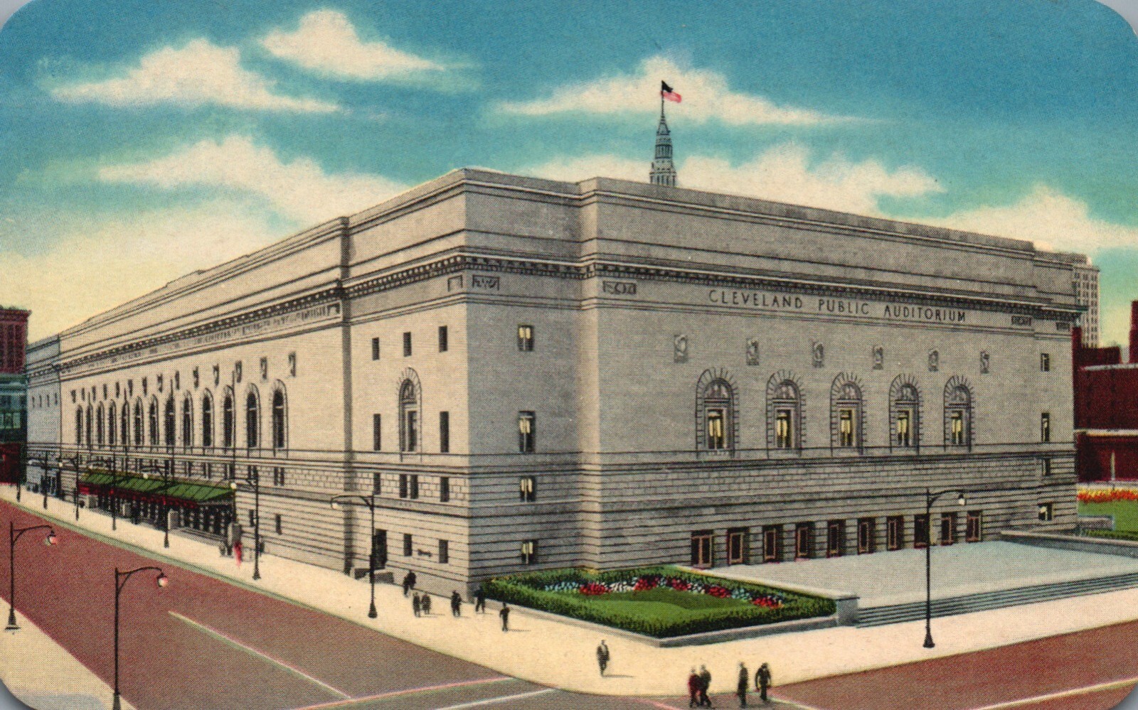 Postcard OH Cleveland Public Auditorium Ohio 1951 Chrome Vintage PC J9294