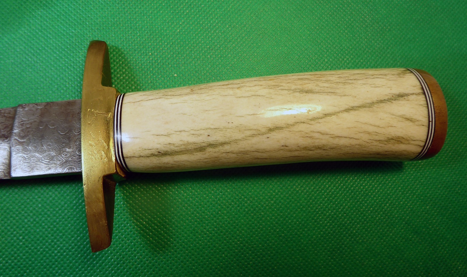 Custom Made Dagger Fighting Knife With Stag Handle 8 1/4 Inch Blade and Scabbard