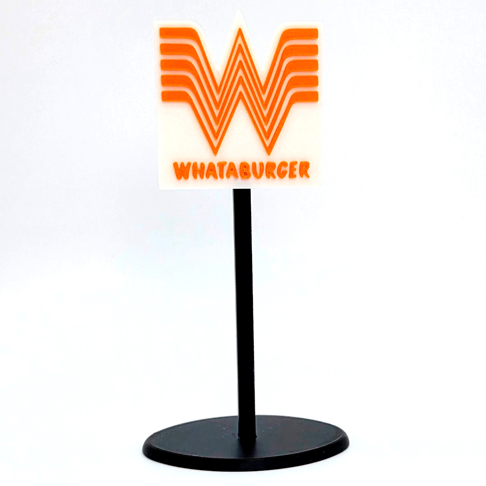 Miniature Whataburger Inspired Restaurant Sign – 6 In Tall Desk Shelf Display