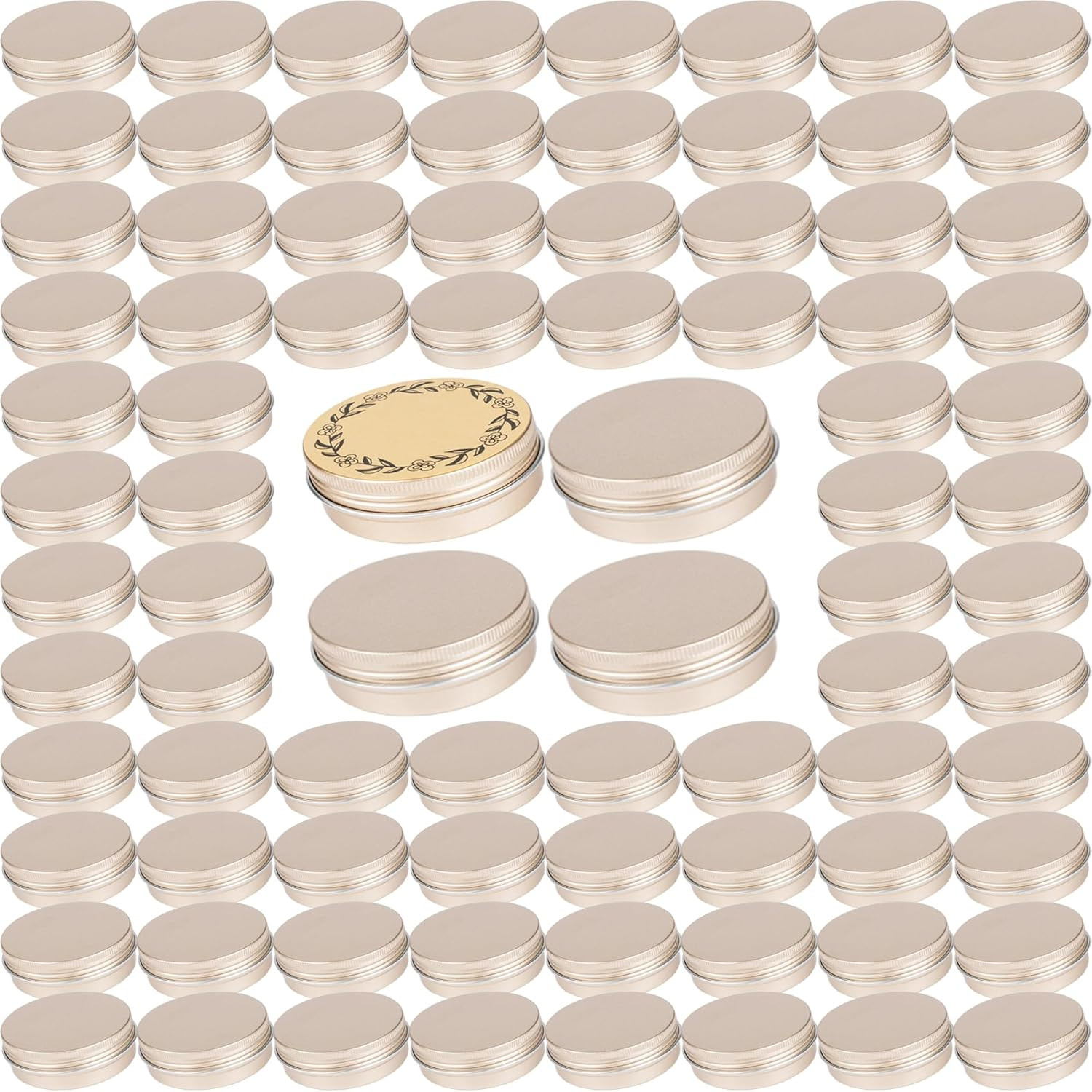 120Pcs 2 Oz / 60Ml Bulk Packaging Screw Top Aluminum Tin Jar with Screw Lid and