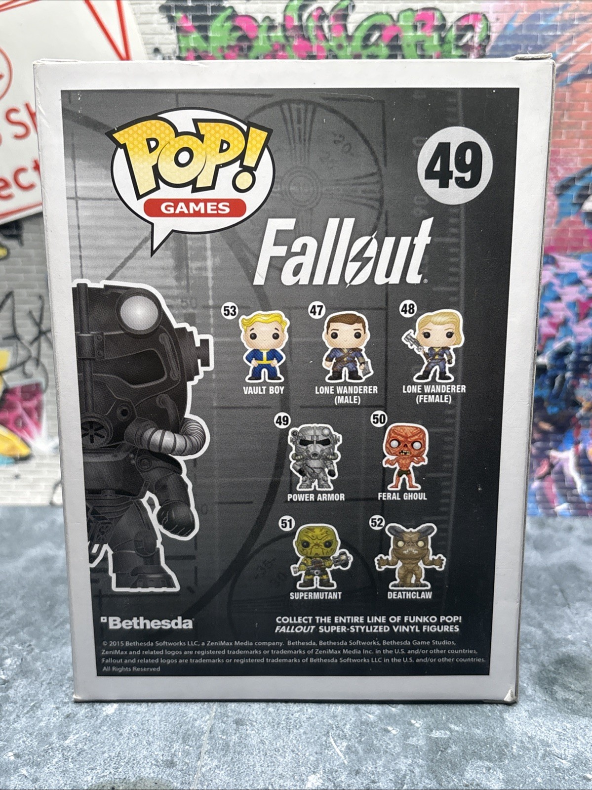 Funko POP! Fallout Power Armor Black & White #49 EB Games Exclusive DAMAGED