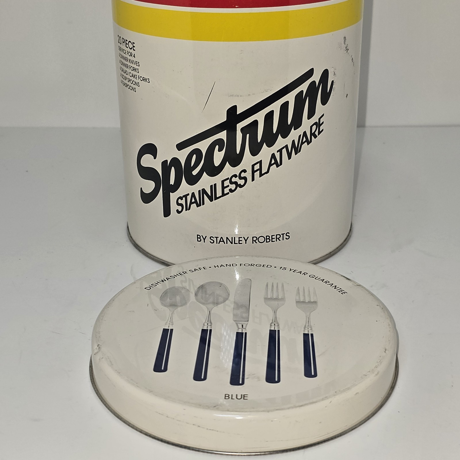 Vintage Stanley Roberts Spectrum Flatware Canister – Mid Century Modern Striped