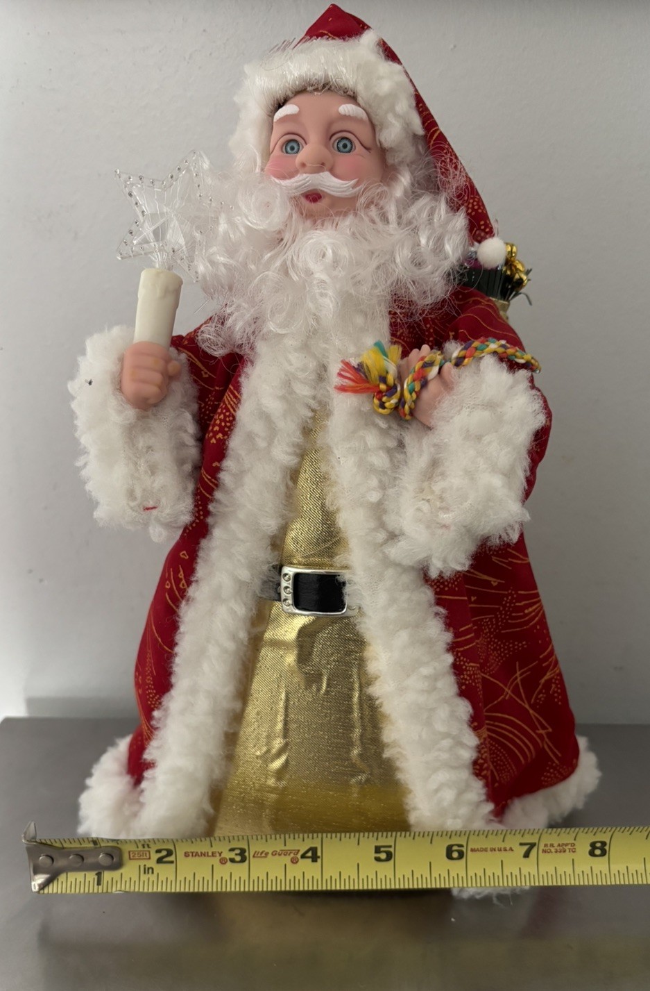 Fiberoptic Color-changing 12″ Santa Table Topper with Star Wand TESTED WORKS