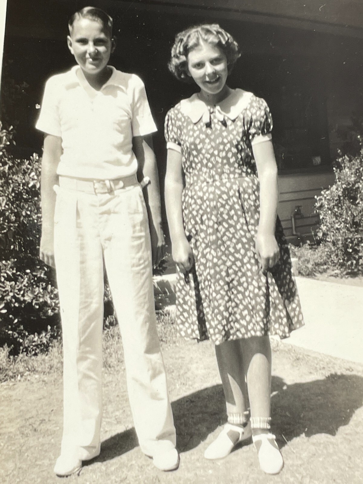 HF Photograph Girl With Boy Brother 1937